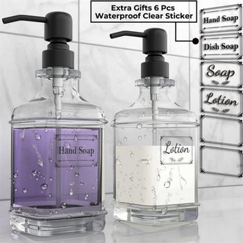Bottles Soap Boday Shampoo Lotion Container Glass 300ml 550ml Storage Dispenser