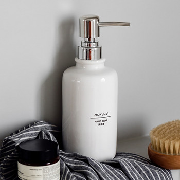 Μπουκάλι λευκού σαπουνιού Κεραμικά σαμπουάν αφρόλουτρο απολυμαντικό χεριών για κουζίνα μπάνιου