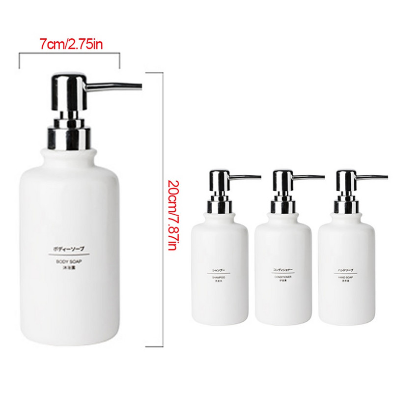 Balto muilo dozatoriaus buteliuko keramikos šampūno dušo želė rankų dezinfekavimo buteliukas vonios kambario virtuvei
