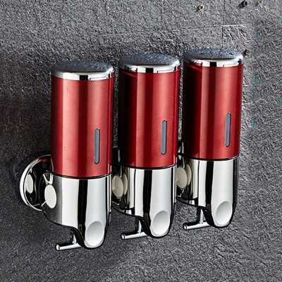 Luxus 1500 ml-es falra szerelhető szappanadagoló 3 fejes ABS galvanizált sampon adagoló lyukasztó kiválasztása fürdőszobai kiegészítőkhöz