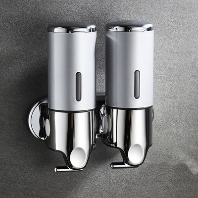 Luxus 1500 ml-es falra szerelhető szappanadagoló 3 fejes ABS galvanizált sampon adagoló lyukasztó kiválasztása fürdőszobai kiegészítőkhöz