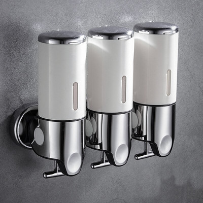 Luxus 1500 ml-es falra szerelhető szappanadagoló 3 fejes ABS galvanizált sampon adagoló lyukasztó kiválasztása fürdőszobai kiegészítőkhöz