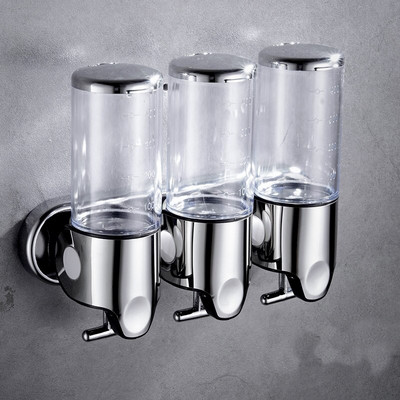 Luxus 1500 ml-es falra szerelhető szappanadagoló 3 fejes ABS galvanizált sampon adagoló lyukasztó kiválasztása fürdőszobai kiegészítőkhöz