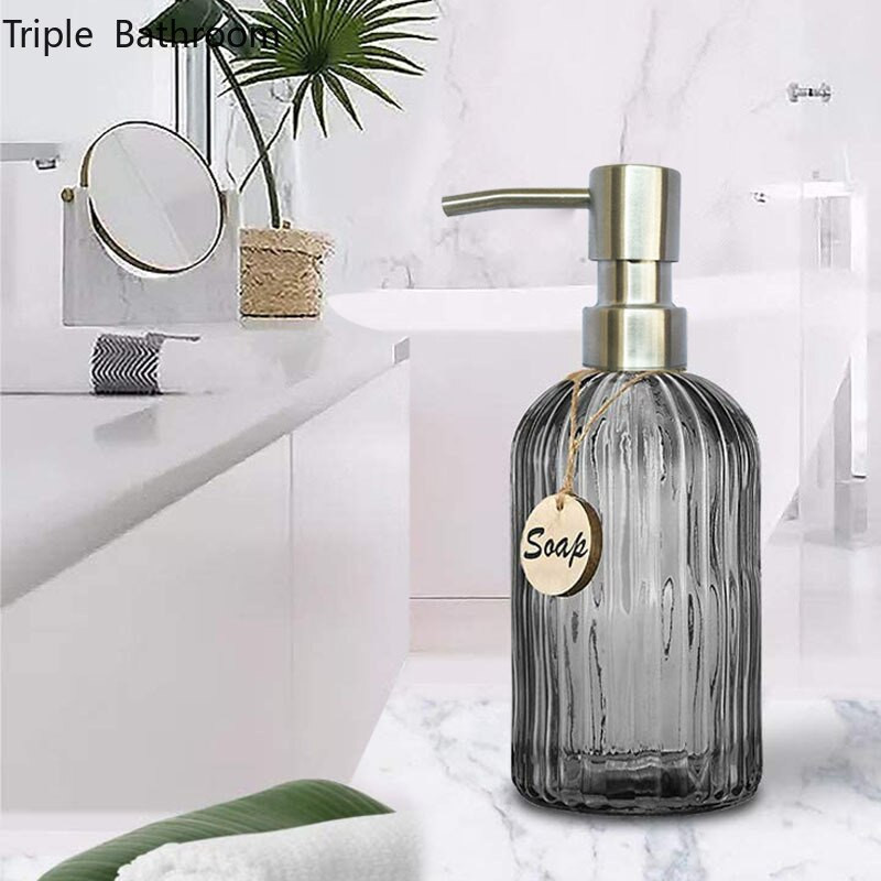 Lengvo prabangaus stiklo virtuvės muilo dozatorius šampūnas dušo želė dozavimo buteliukas Rankų dezinfekavimo priemonės laikiklis vonios kambario priedai