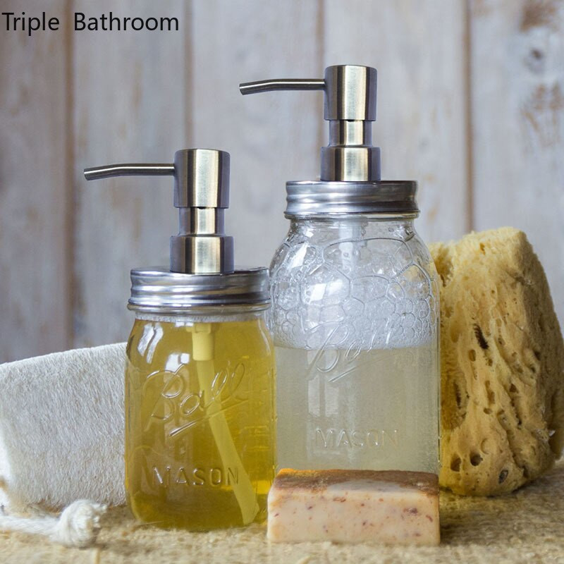 Lengvo prabangaus stiklo virtuvės muilo dozatorius šampūnas dušo želė dozavimo buteliukas Rankų dezinfekavimo priemonės laikiklis vonios kambario priedai