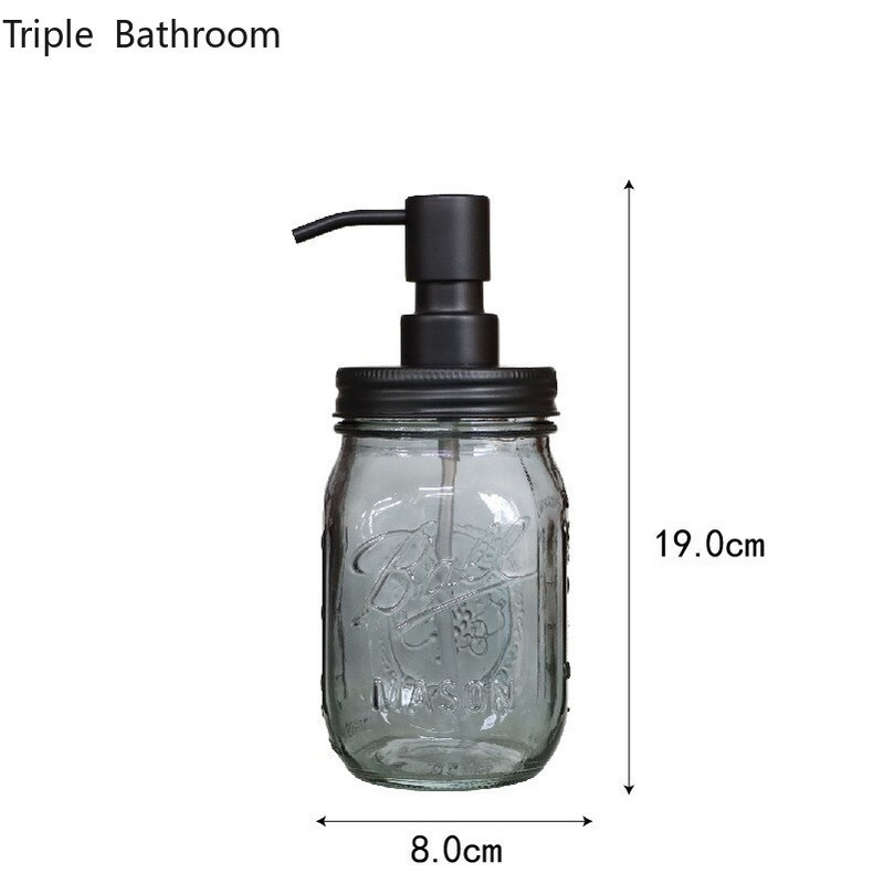 Lengvo prabangaus stiklo virtuvės muilo dozatorius šampūnas dušo želė dozavimo buteliukas Rankų dezinfekavimo priemonės laikiklis vonios kambario priedai
