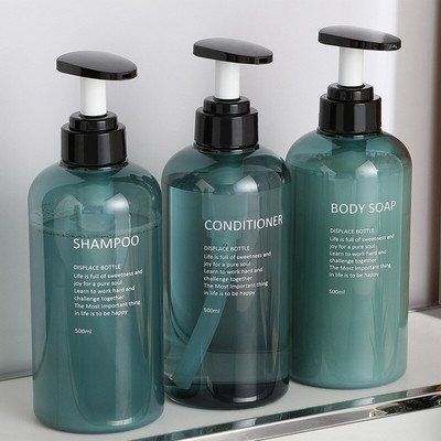 3 db-os készlet 500 ml-es hordozható szappanadagoló üres pumpás flakon újratölthető lotion sampon testápoló tartály otthoni szállodához