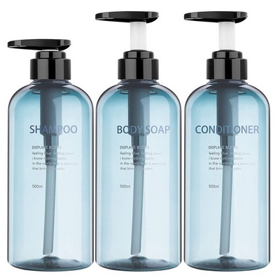 3 DB Modern szappanadagoló flakon készlet üres újratölthető lotion nyomó sampon testápoló palackok otthoni szállodába 500 ml