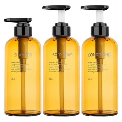 3 DB Modern szappanadagoló flakon készlet üres újratölthető lotion nyomó sampon testápoló palackok otthoni szállodába 500 ml