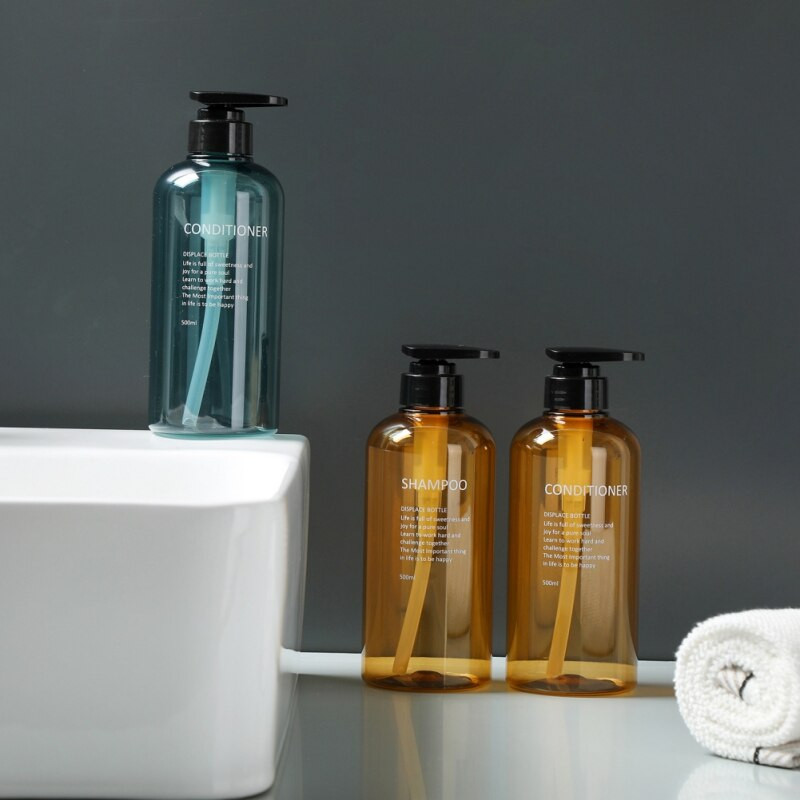 3 DB Modern szappanadagoló flakon készlet üres újratölthető lotion nyomó sampon testápoló palackok otthoni szállodába 500 ml
