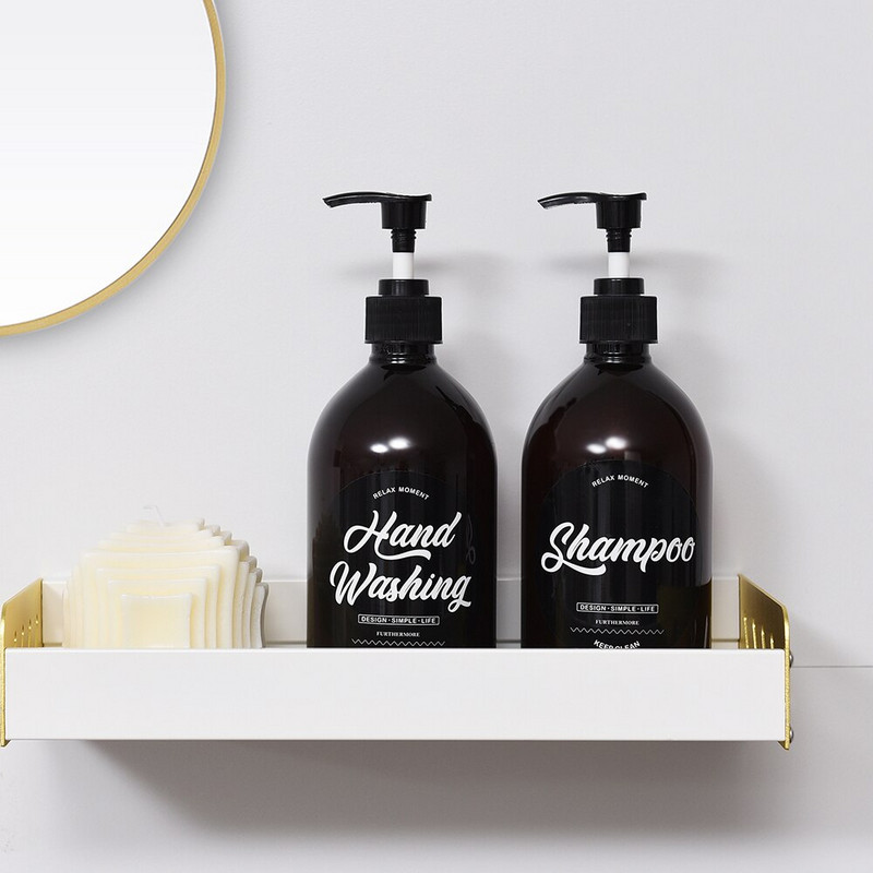 4db pumpás flakon adagoló 16.9oz/500ml Üres műanyag újratölthető lotion szappan sampon adagoló tartály fürdőszobához