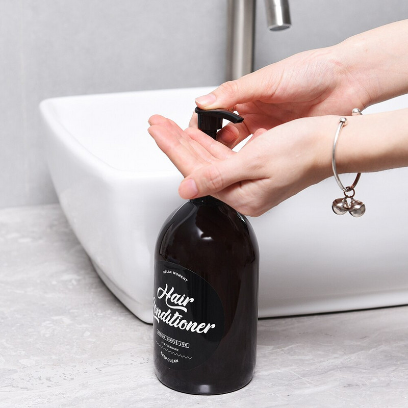 4db pumpás flakon adagoló 16.9oz/500ml Üres műanyag újratölthető lotion szappan sampon adagoló tartály fürdőszobához