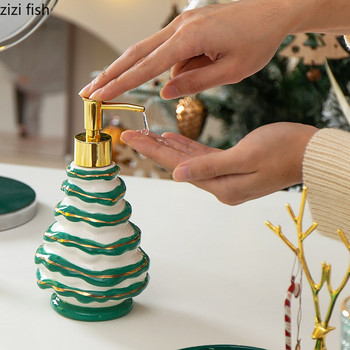 Μπουκάλι κεραμικής λοσιόν Χριστουγεννιάτικο δέντρο σε σχήμα Σαμπουάν Body Wash Μπουκάλι Creative Household Portable Dispenser Soap Dispenser Στολίδι μπάνιου