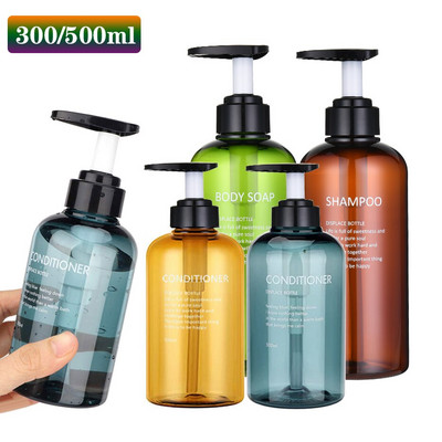 300/500 ml seebi dosaatori pudeli šampooni palsami keha seebi pudeli komplekt, suur korduvtäidetav losjooni jaotur Vannitoa tarvikud