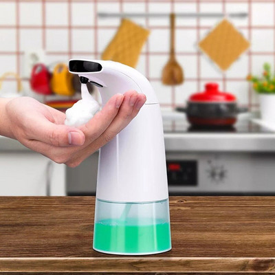 Putplasčio muilo dozatorius 250 ml rankų plovimo ploviklis infraraudonųjų spindulių jutimo automatinis nešiojamas putplasčio skysto muilo dozatorius, skirtas vonios kambario virtuvei