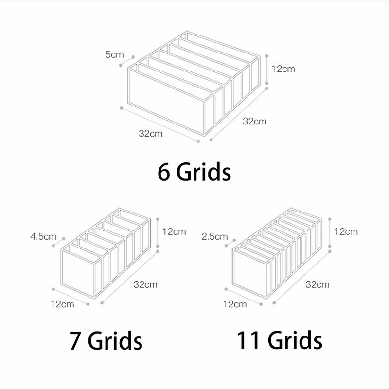 3 бр./компл. Чекмедже за бельо Органайзер Кутия за съхранение Сгъваеми гардероби Организатори Разделител на чекмеджета Кутии за съхранение на долни гащи Чорапи Сутиен