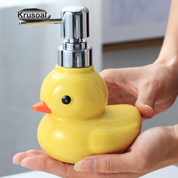 Cartoon Ceramic Liquid Soap Dispensers Cute Yellow Duck Lotion Μπουκάλι Απολυμαντικό Αφρόλουτρο Σαμπουάν Μπουκάλι Αξεσουάρ μπάνιου