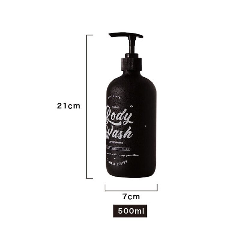 500 ml-es szappanadagoló fekete matt üvegpalack fürdőszobai testmosó sampon hajbalzsam flakonok hordozható tároló alpalack