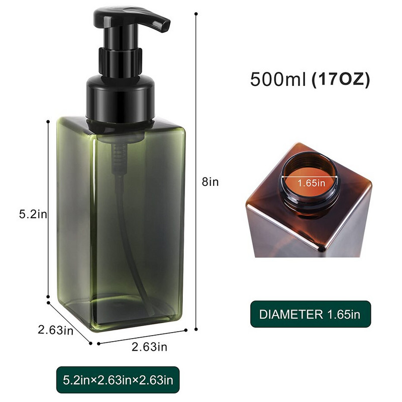 500 ml-es habzó szappanadagoló címkékkel konyhai mosogatóhoz fürdőszobai újratölthető pumpás flakon samponhoz testmosó mosogatószer 4db