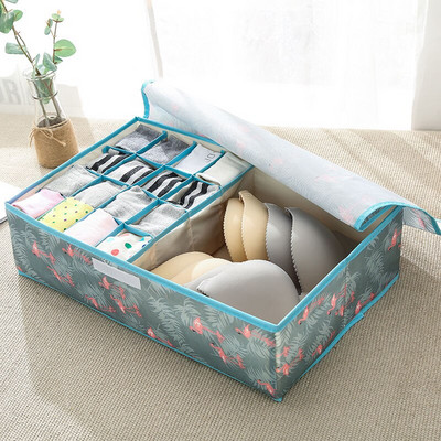 Apatinio trikotažo laikymo dėžutės stalčių laikikliai kojinėms Liemenėlės Moterys Drabužių laikymo Konteineris Spintos Organizatorius Sutaupykite vietos Dėžės su dangteliu