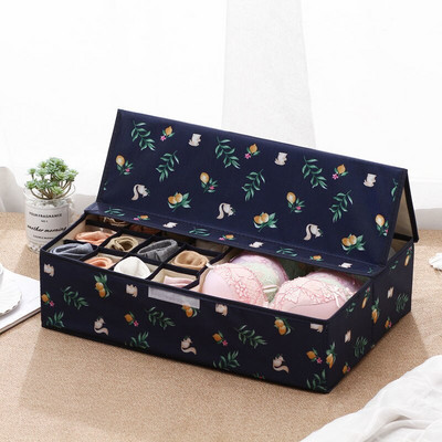 Apatinio trikotažo laikymo dėžutės stalčių laikikliai kojinėms Liemenėlės Moterys Drabužių laikymo Konteineris Spintos Organizatorius Sutaupykite vietos Dėžės su dangteliu