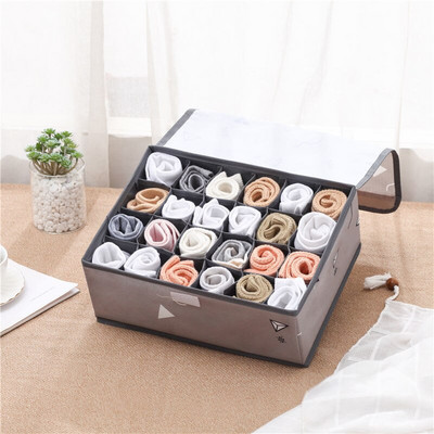 Apatinio trikotažo laikymo dėžutės stalčių laikikliai kojinėms Liemenėlės Moterys Drabužių laikymo Konteineris Spintos Organizatorius Sutaupykite vietos Dėžės su dangteliu