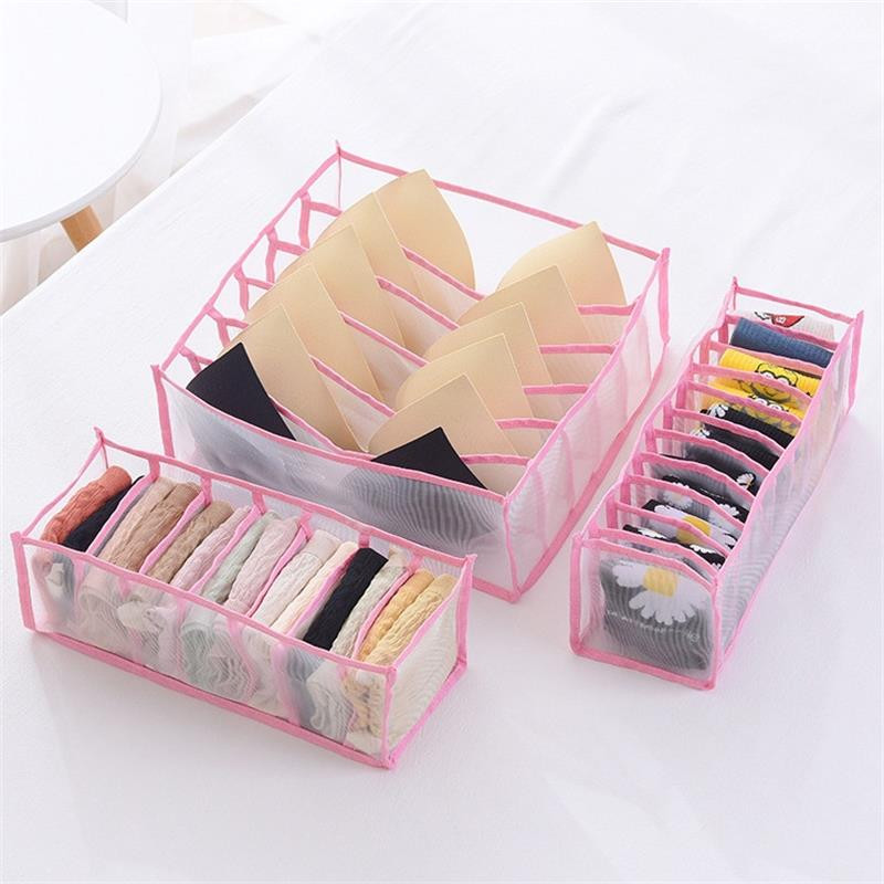 Fehérnemű tároló doboz Női zokni Ruhásszekrény Fiókos Melltartó Fehérnemű Megvastagított rács Csomagoló doboz Hálós rács