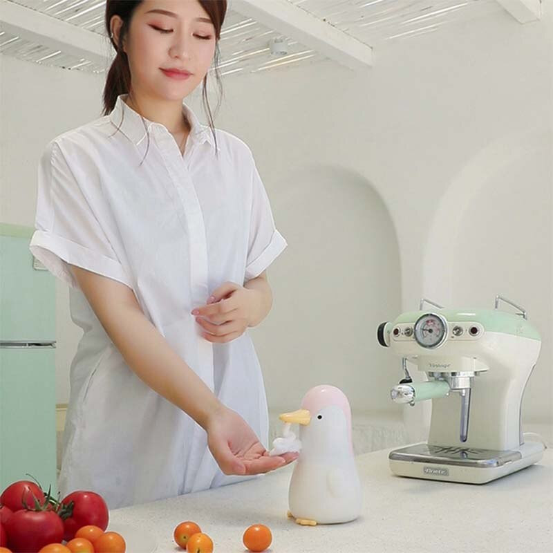 Cute Penguin Automatic Touchless Διανομέας Υγρού Σαπουνιού Μπάνιο Κουζίνα USB Power Φορητό απολυμαντικό χεριών χωρίς αφή 400ml