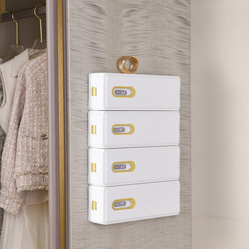 Нов гардероб Невидимо чекмедже за съхранение Стена за домашен гардероб Без пауч Залепващи сутиени Връзки Органайзер за бельо Стаен шкаф Чекмедже за сортиране