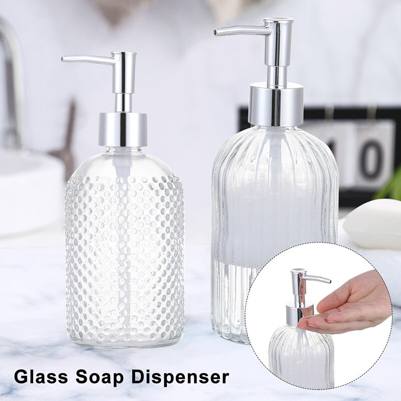 400 ml Vintage Glass Rankinio slėgio skysto muilo dozatoriai Didelės talpos neslystantys laikymo buteliai Priedai namų vonios kambariui