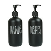 2vnt muilo dozatorius juodas matinis buteliukas 500ml rankinio muilo indų muilo talpykla, pripildomas preso butelis su padėklu