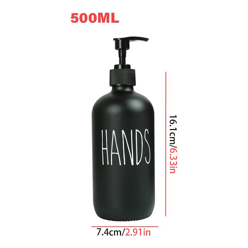2vnt muilo dozatorius juodas matinis buteliukas 500ml rankinio muilo indų muilo talpykla, pripildomas preso butelis su padėklu