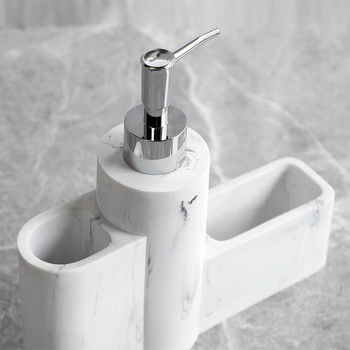 2 в 1 Дозатор за кухненски сапун с държач за гъба Дозатор за течности за миене на съдове за кухненски джаджи Органайзер за мивка за плот