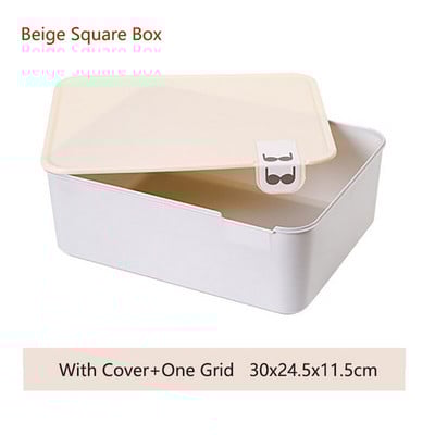 1/10/15 Решетка Пластмасова кутия за съхранение на бельо с маркировка Гардероб Органайзер Чекмедже за бельо Кутия за чорапи Органайзер за сутиени с капак