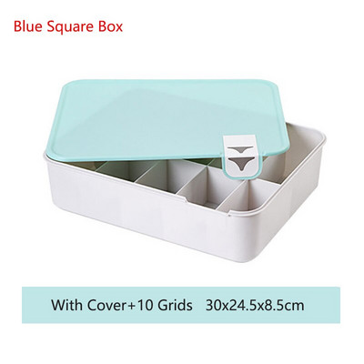 1/10/15 Решетка Пластмасова кутия за съхранение на бельо с маркировка Гардероб Органайзер Чекмедже за бельо Кутия за чорапи Органайзер за сутиени с капак