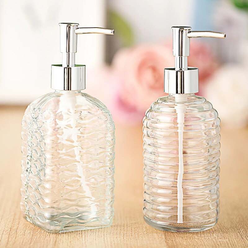 400 ml-es vintage üveg kézi nyomású folyékony szappanadagoló nagy kapacitású csúszásmentes tároló palackok Kiegészítők otthoni fürdőszobához