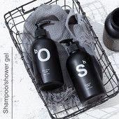 500 ml-es Nordic PET szappanpalack barna fürdőszobai tusfürdő újratölthető flakonok sampon mosó hajbalzsam lotion sajtó adagoló