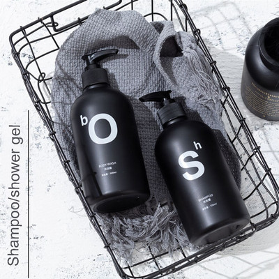 500 ml Nordic PET boca za sapun Smeđa kupaonica Gel za tuširanje Boce koje se mogu ponovno puniti Šampon za pranje kose Balzam Losioni Dozator za tisak
