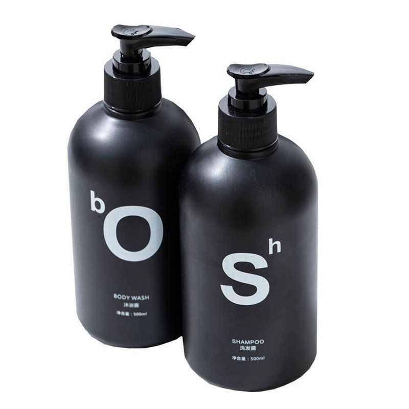 500 ml-es Nordic PET szappanpalack barna fürdőszobai tusfürdő újratölthető flakonok sampon mosó hajbalzsam lotion sajtó adagoló