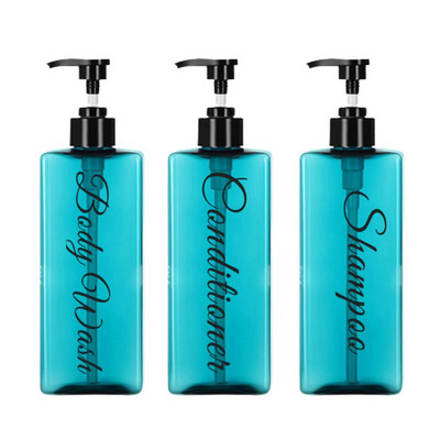 3 vnt 500 ml vonios kambario skysto muilo dozatorius šampūno kondicionieriui Daugkartinis dušo želė losjono pompos buteliukas tuščias indelis