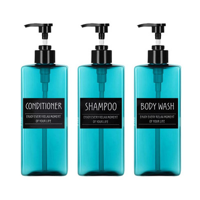 3 vnt 500 ml vonios kambario skysto muilo dozatorius šampūno kondicionieriui Daugkartinis dušo želė losjono pompos buteliukas tuščias indelis