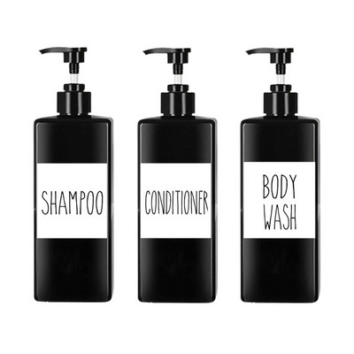 3 vnt 500 ml vonios kambario skysto muilo dozatorius šampūno kondicionieriui Daugkartinis dušo želė losjono pompos buteliukas tuščias indelis