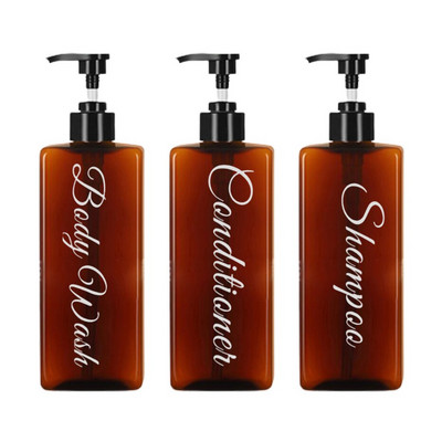 3 vnt 500 ml vonios kambario skysto muilo dozatorius šampūno kondicionieriui Daugkartinis dušo želė losjono pompos buteliukas tuščias indelis