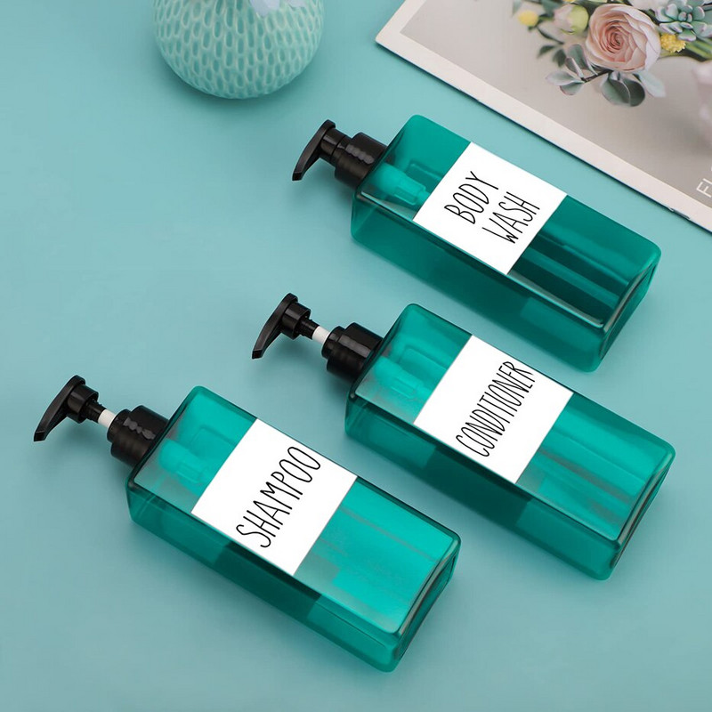 3 vnt 500 ml vonios kambario skysto muilo dozatorius šampūno kondicionieriui Daugkartinis dušo želė losjono pompos buteliukas tuščias indelis