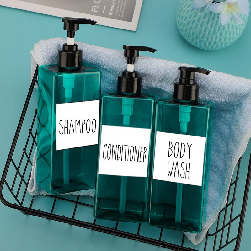 3 vnt 500 ml vonios kambario skysto muilo dozatorius šampūno kondicionieriui Daugkartinis dušo želė losjono pompos buteliukas tuščias indelis