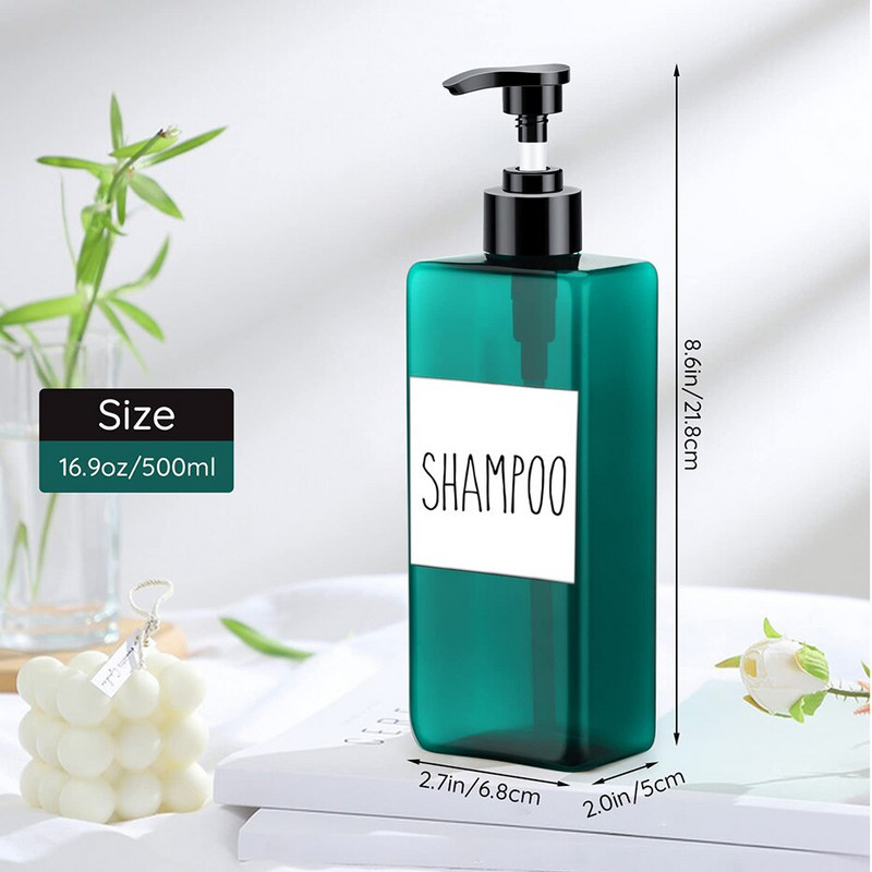 3 vnt 500 ml vonios kambario skysto muilo dozatorius šampūno kondicionieriui Daugkartinis dušo želė losjono pompos buteliukas tuščias indelis