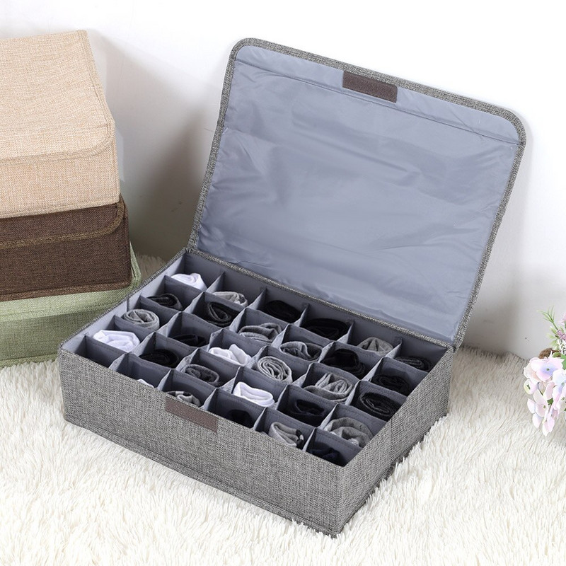 1 db 30 rácsos tárolódoboz fehérnemű zokni tároló fiókos szekrény nedvességálló mosható egyszínű, helytakarékos otthoni szervező