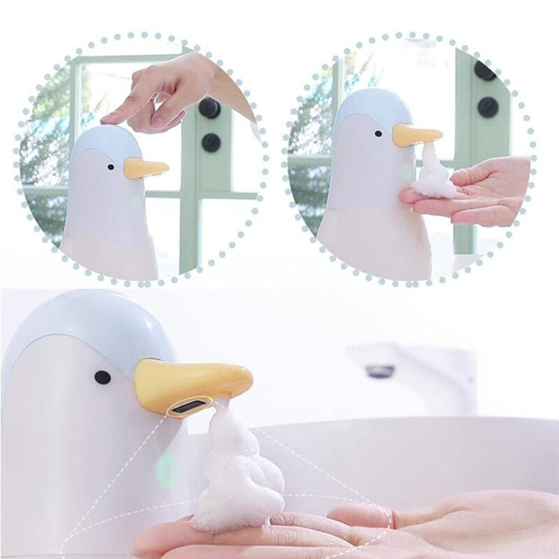 Automata folyékony szappanadagoló USB újratölthető érintésmentes hordozható Penguin habszappan adagoló fürdőszobai konyhához