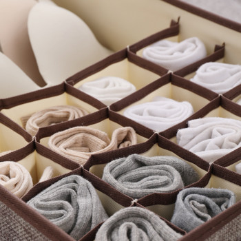 New Oxford Cloth 17 Grid Сгъваемо бельо Чорапи Кутия за съхранение Чекмедже Разделител Кутии Гардероб Органайзери Сутиени Гащи Спестете място