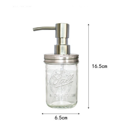Fürdőszoba Kiegészítők Szappan adagoló Üveg Befőttesüveg Szatainmentes acél pumpás palack sampon flakon Kézfertőtlenítő dozownik do mydla